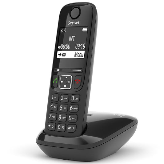Gigaset Cordless Phone Single AS690 Black Handsfree Large Display