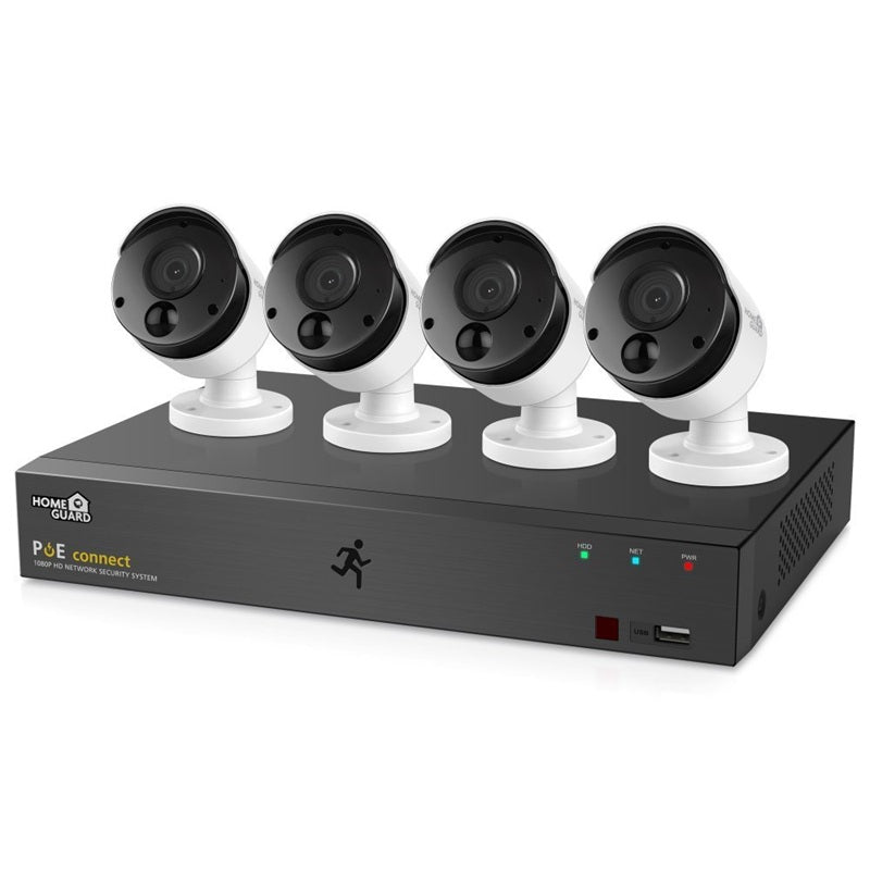 Homeguard IP Camera - 8ch 4K Outdoor/Indoor Security System with NVR and 4 POE Cameras (NGNVK-85304)