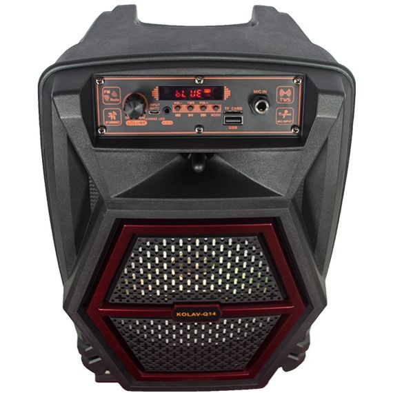 Rechargeable Portable Speaker - 10W, Bluetooth, SD, USB, Radio FM, LED Lights (KOLAV-Q14)