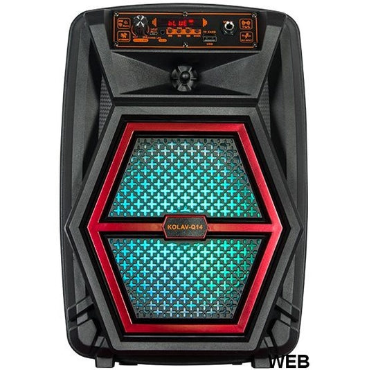 Rechargeable Portable Speaker - 10W, Bluetooth, SD, USB, Radio FM, LED Lights (KOLAV-Q14)