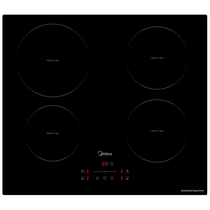Midea Induction Hob 60cm - 4 burners, black glass top (MIH740F125K0)