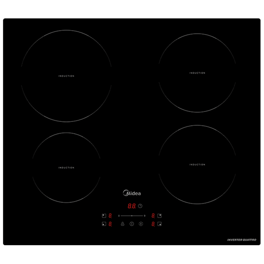Midea Induction Hob 60cm - 4 burners, black glass top (MIH740F125K0)