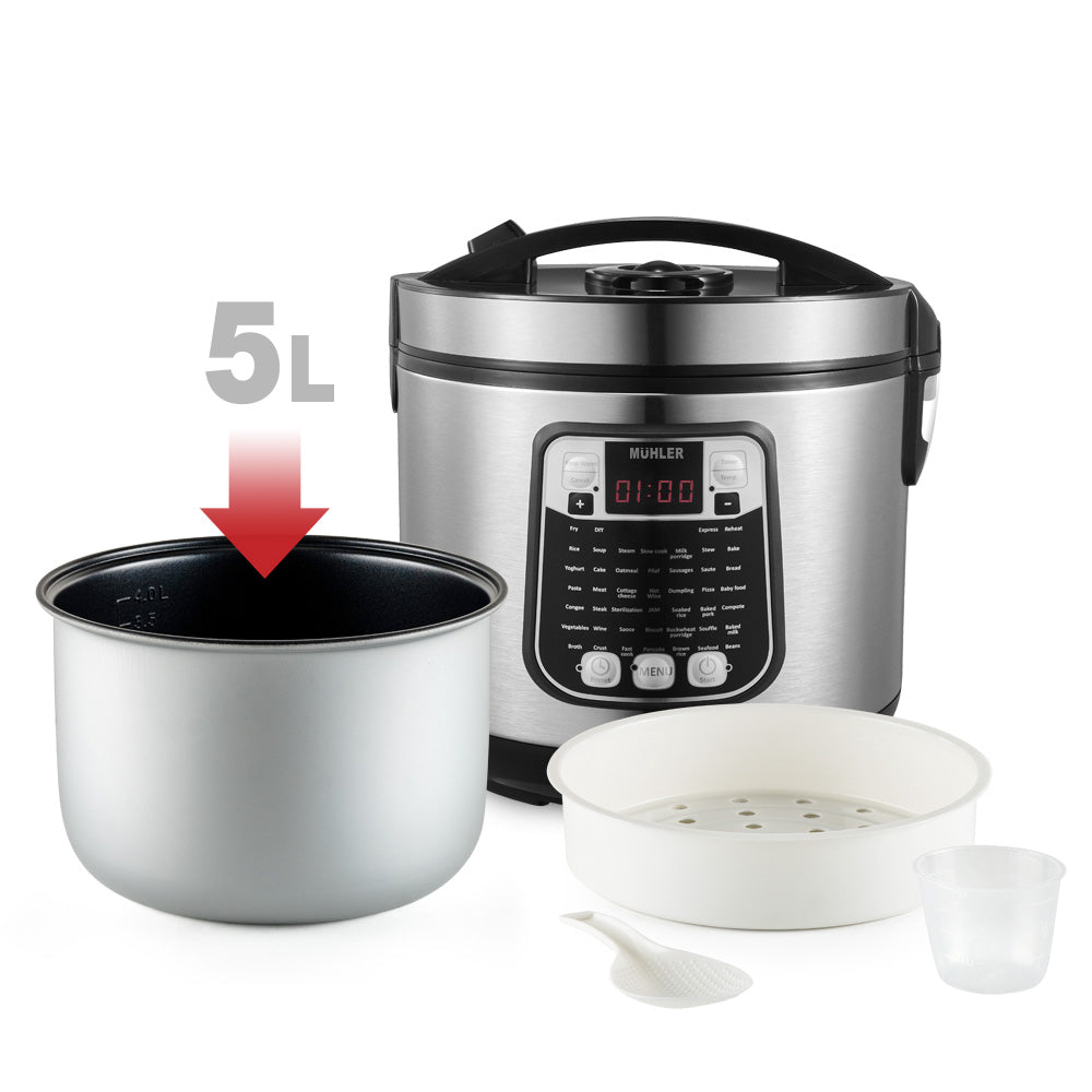 Muhler Multicooker 45 Programs 930W - Slow Cooking, Steamer, Roasting, Yogurt, Bread and more (MLC5045)