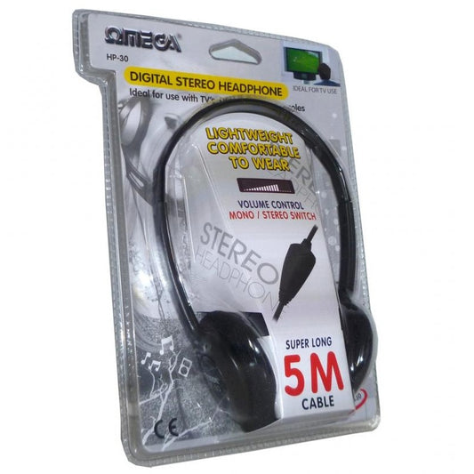 Omega Headphones for TV with 5 meter cable HP-30 (EEH10030)