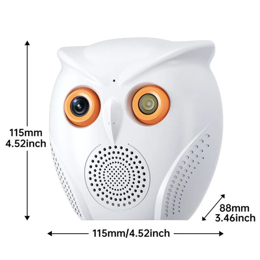 Owl Indoor HD Security Camera, Wifi, Wide-Angle 120° - White, Black (HD20Y1XM-WIFI)