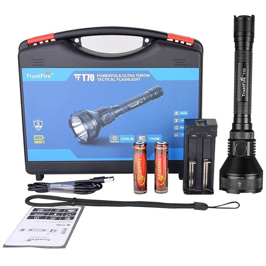 Trustfire Powerful Flashlight Set with Bracket, Charger and Switch(T70)