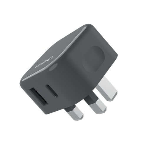 Veho 20W USB Fast Charge Plug Dual Port Type C and USB (VAA-114-USB)