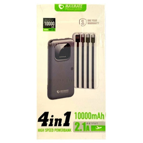 Maxmate Power Bank 10,000mAh - Black, White (MMP-10C)