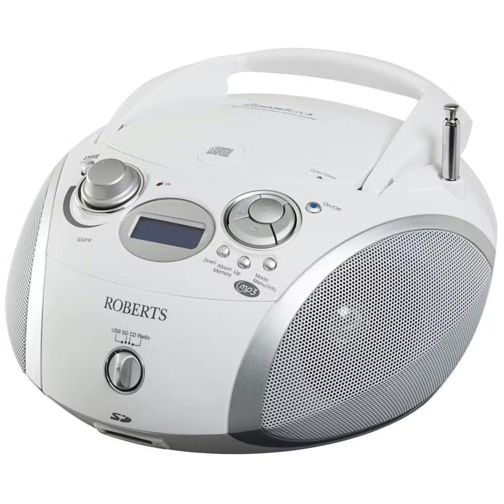 Roberts Zoombox 3 Boombox - DAB+ Radio, CD/USB/SD player - white