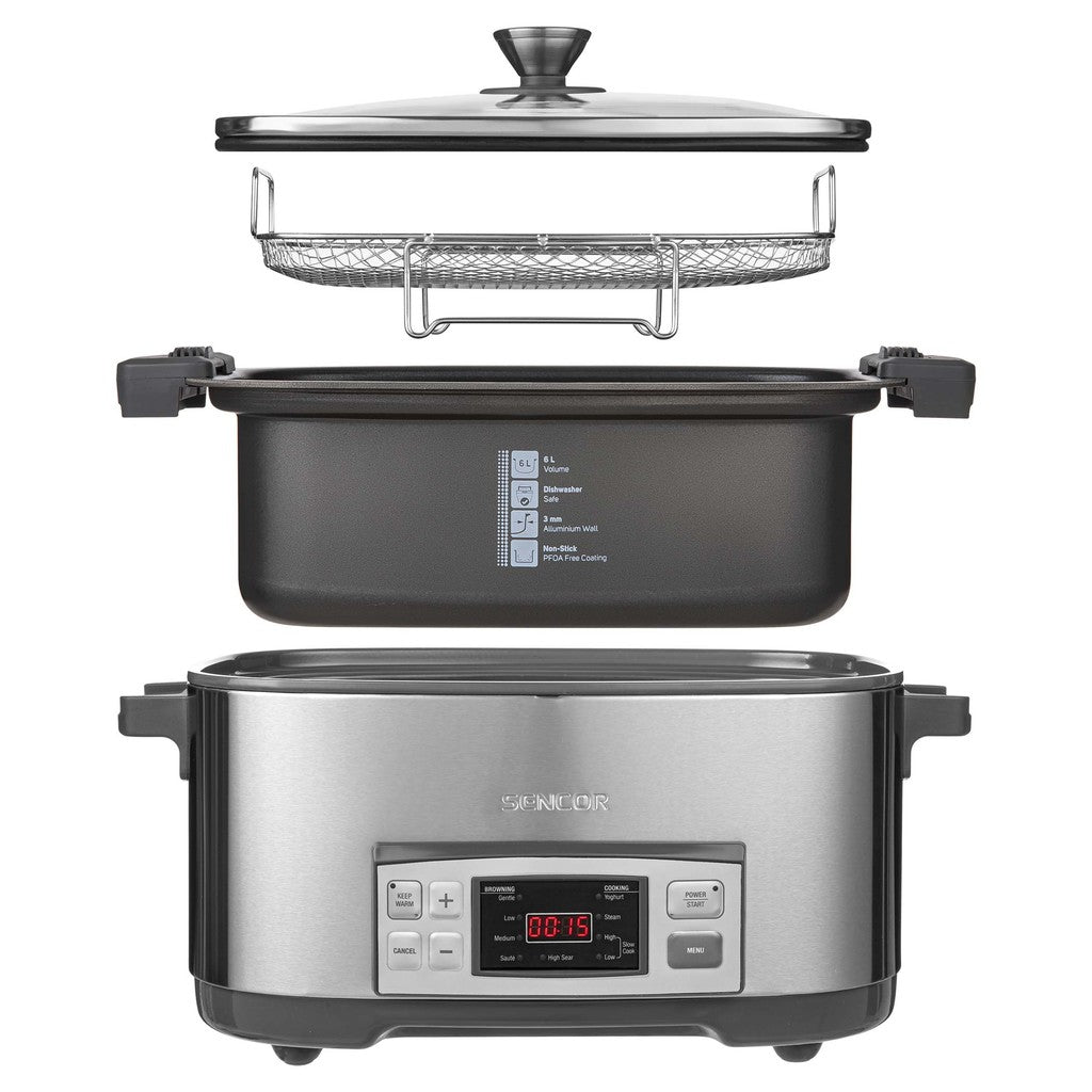 Sencor Slow Cooker 6Ltrs Stainless Steel (SPR5500SS)