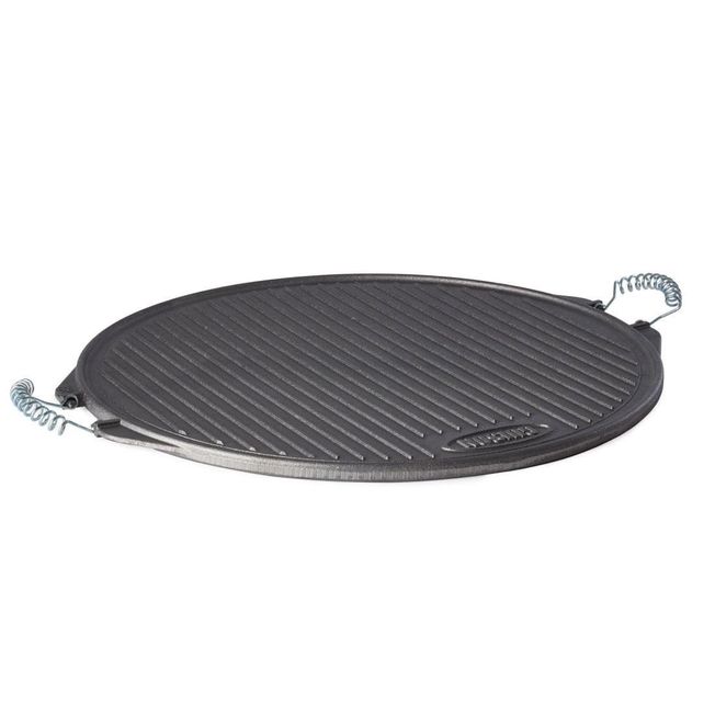 Round cast iron enamelled griddle - diameter sizes 25cm, 32cm, 42cm, 52cm, 65cm