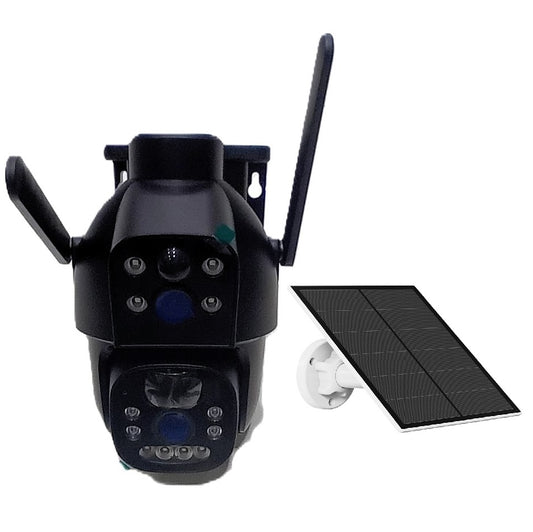 Security IP Camera - Outdoor/Indoor, PTZ, 2MP, Dual Lense, Wifi, with solar panel (DL33W)