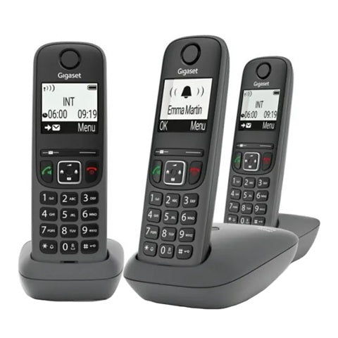 Gigaset Cordless Phone Duo AS490 Trio Handsfree Large Font