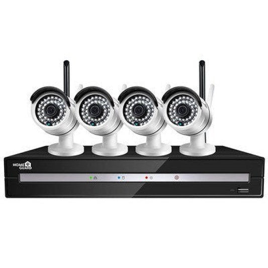 Homeguard Outdoor CCTV Kit with 4 Cameras - Wireless HD, 4 Channel Network Video Recorder, Motion Sensor (HGNVK-48804)