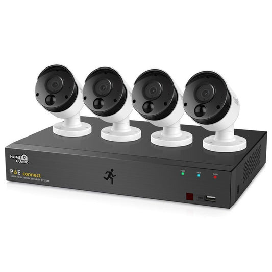 Homeguard IP Camera - 8ch 4K Outdoor/Indoor Security System with NVR and 4 POE Cameras (NGNVK-85304)
