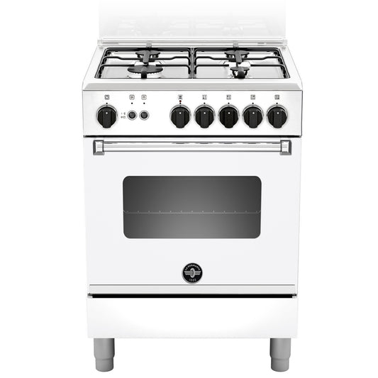 La Germania Americana Gas Cooker - 60x60cm, Fan Assisted, White (AM64081DW)