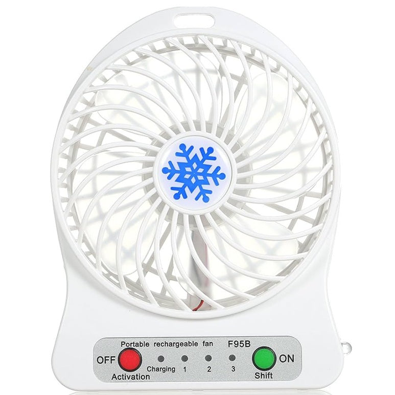 Mini Portable Rechargeable USB Desk Fan - Pink, White (WB1578)