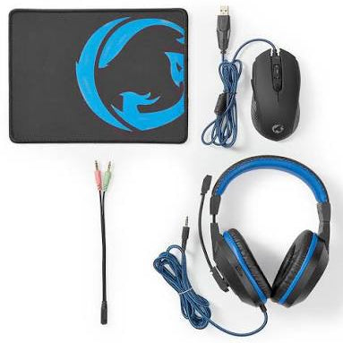 Nedis Combined Gaming Kit Headset, Mouse and Mouse Pad (ND2114) blue and black