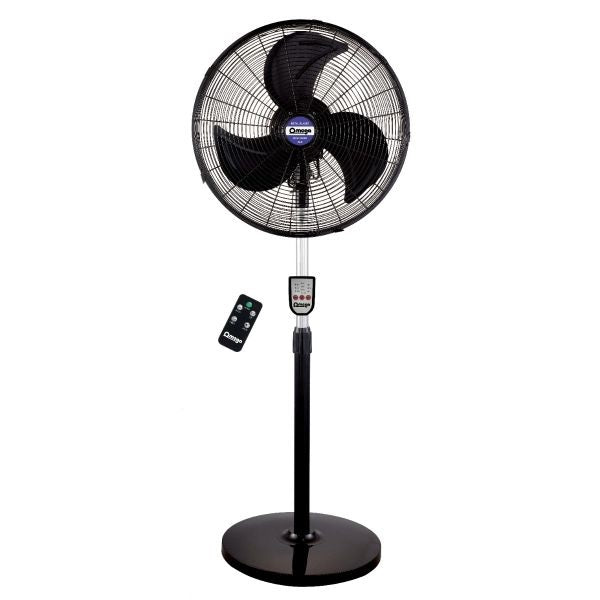 Omega Stand Fan 18" High Speed Industrial Metal Blades with Remote (MISTRALREM)