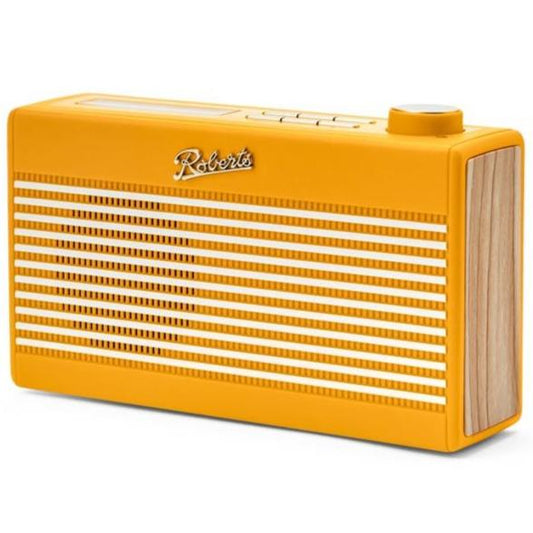 Roberts Rambler Mini - DAB+ Radio, Retro Style, Portable Bluetooth Speaker - Light Blue, Cream, Yellow