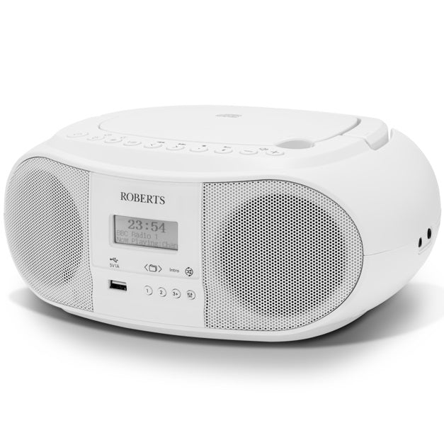 Roberts Zoombox 4 - Boombox, DAB+/FM Radio, Bluetooth, CD/USB player - white, black