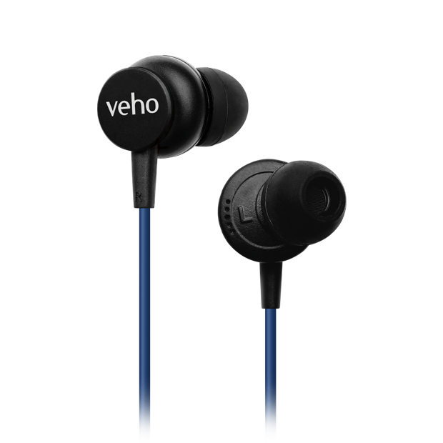 Veho Earphones Z3 - Powerful Bass, Sound Isolating, with Mic - Black, Red, Blue, Gray (VEP-011-Z3)