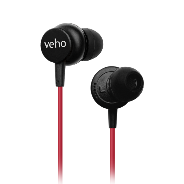 Veho Earphones Z3 - Powerful Bass, Sound Isolating, with Mic - Black, Red, Blue, Gray (VEP-011-Z3)