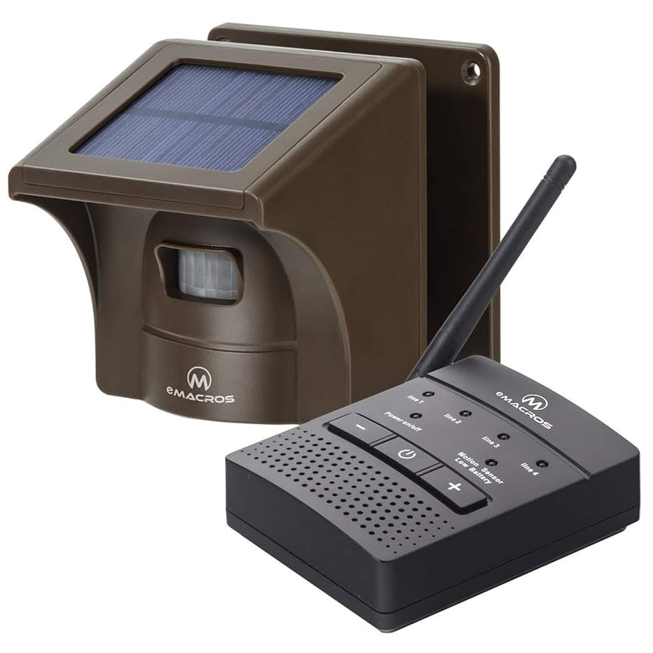 eMacross Solar Driveway Alarm - Solar panel, Rechargeable Battery, Outside/Inside (MC-004)