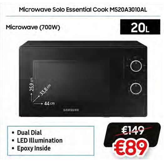 Samsung Microwave Oven 20Ltrs (MS20A3010AL)