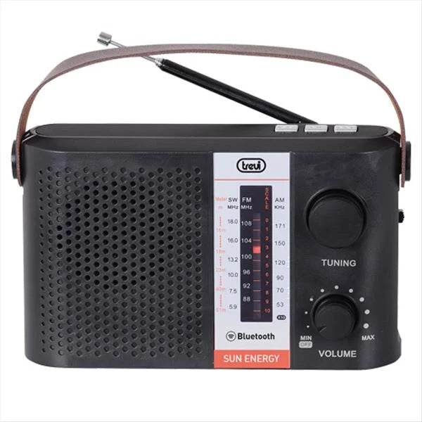Trevi Portable FM Radio, USB, Bluetooth, built-in solar panel (RA7F25BT)